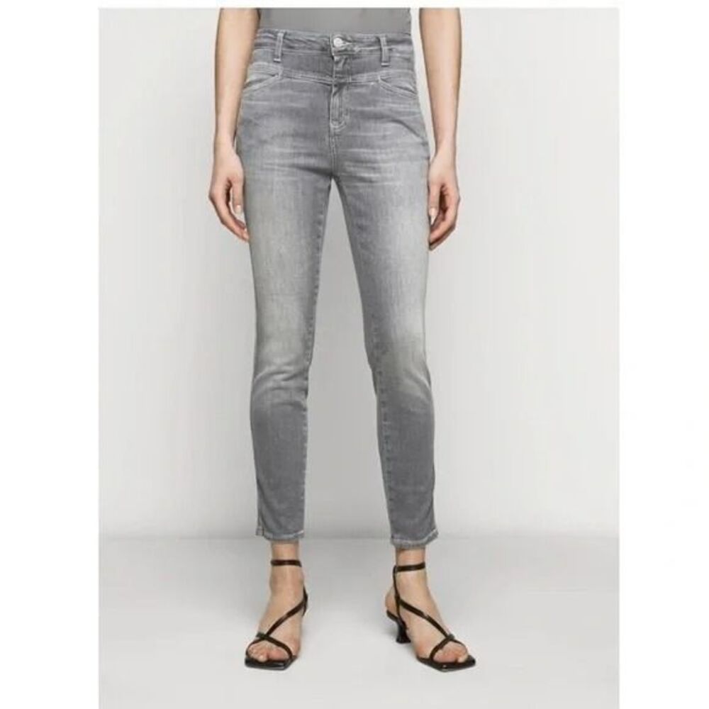 Closed High-Rise The Pusher 80s Vibe Front Yolk Skinny Gray 28
